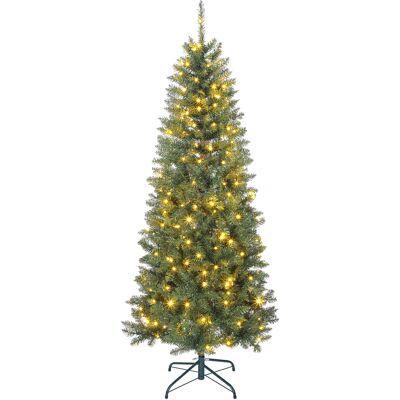 HOMCOM Sapin de Noël artificiel 180 cm, arbre de Noël fin avec 250 lumières, 899 pointes, support en métal pliable, vert - Publicité HOMCOM Sapin de Noël artificiel 180 cm, arbre de Noël fin avec 250 lumières, 899 pointes, support en métal pliable, vert - Publicité