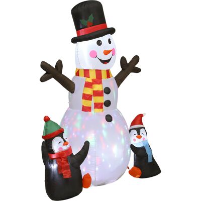 Outsunny Bonhomme de neige et pingouins gonflable de Noël de 180 cm avec lumières LED, décoration de Noël intérieur et extérieur - Publicité Outsunny Bonhomme de neige et pingouins gonflable de Noël de 180 cm avec lumières LED, décoration de Noël intérieur et extérieur - Publicité