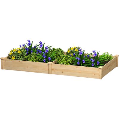Outsunny Carré Potager de jardin en Bois massif, Jardinière Surélevé avec séparateur, 235 x 121 x 26 cm, effet Bois Naturel - Publicité Outsunny Carré Potager de jardin en Bois massif, Jardinière Surélevé avec séparateur, 235 x 121 x 26 cm, effet Bois Naturel - Publicité