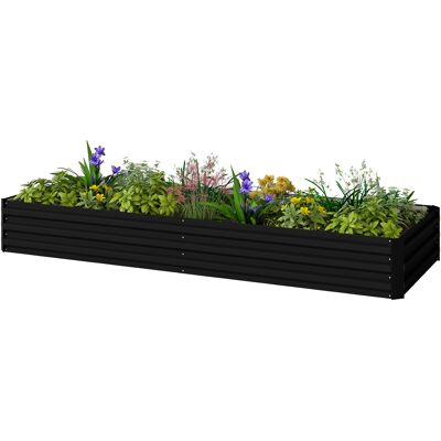 Outsunny Carré potager de jardin rectangulaire jardinière extérieure 241 x 90,5 x 30 cm tôle d'acier ondulée noir - Publicité Outsunny Carré potager de jardin rectangulaire jardinière extérieure 241 x 90,5 x 30 cm tôle d'acier ondulée noir - Publicité