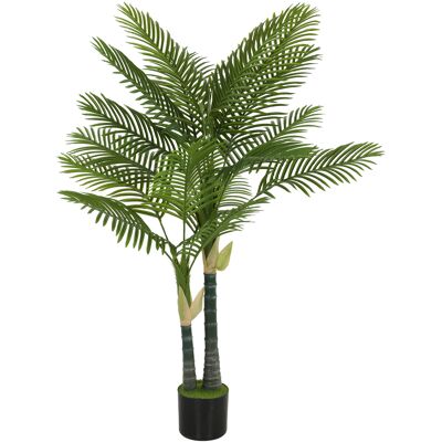 HOMCOM Palmier artificiel 150 cm Palmier artificiel avec 16 palmes Grande plante artificielle en pot pour salon balcon décoration vert - Publicité HOMCOM Palmier artificiel 150 cm Palmier artificiel avec 16 palmes Grande plante artificielle en pot pour salon balcon décoration vert - Publicité