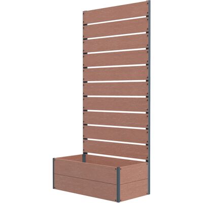 Outsunny Jardinière avec treillis, bac à fleurs, pour plantes grimpantes, légumes, fleurs, 72 x 38 x 150 cm, marron clair - Publicité Outsunny Jardinière avec treillis, bac à fleurs, pour plantes grimpantes, légumes, fleurs, 72 x 38 x 150 cm, marron clair - Publicité