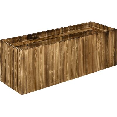 Outsunny Jardinière surélevée en bois, carré potager de jardin pour herbes aromatiques et légumes, 120 x 40 x 40 cm, bois carboni - Publicité Outsunny Jardinière surélevée en bois, carré potager de jardin pour herbes aromatiques et légumes, 120 x 40 x 40 cm, bois carboni - Publicité