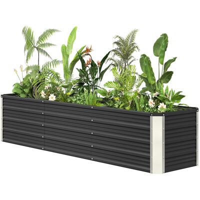 Outsunny Jardinière surélevée en acier avec gants, carré potager de jardin pour fleurs, herbes, légumes, 183 x 47 x 40 cm, gris - Publicité Outsunny Jardinière surélevée en acier avec gants, carré potager de jardin pour fleurs, herbes, légumes, 183 x 47 x 40 cm, gris - Publicité