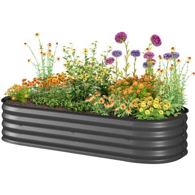 Outsunny Jardinière carré potager de jardin en acier galvanisé modulable pour légumes plantes fleurs, 150 x 62 x 30 cm gris foncé - Publicité Outsunny Jardinière carré potager de jardin en acier galvanisé modulable pour légumes plantes fleurs, 150 x 62 x 30 cm gris foncé - Publicité