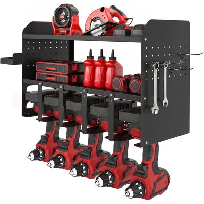 Outsunny Organisateur d'outils de jardin 2 niveaux Support d'outils de jardin avec crochets compartiment latéral jusqu'à 50 kg 61,8 x 23 x 32,7cm Noir - Publicité Outsunny Organisateur d'outils de jardin 2 niveaux Support d'outils de jardin avec crochets compartiment latéral jusqu'à 50 kg 61,8 x 23 x 32,7cm Noir - Publicité
