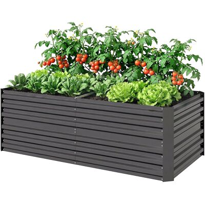 Outsunny Carré potager de jardin rectangulaire tubes de renforcement acier galvanisé 180 x 90 x 59 cm - Publicité Outsunny Carré potager de jardin rectangulaire tubes de renforcement acier galvanisé 180 x 90 x 59 cm - Publicité