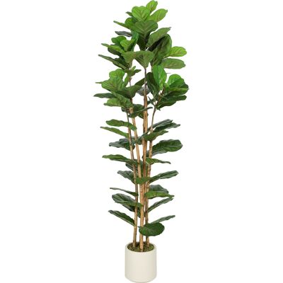 HOMCOM Figuier lyre artificiel, plante artificielle avec 91 feuilles, tronc en bois massif, pot, 55 x 55 x 180 cm, vert - Publicité HOMCOM Figuier lyre artificiel, plante artificielle avec 91 feuilles, tronc en bois massif, pot, 55 x 55 x 180 cm, vert - Publicité