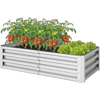 Outsunny Carré potager de jardin rectangulaire tôle d'acier ondulée 120 x 60 x 30,5 cm argent - Publicité Outsunny Carré potager de jardin rectangulaire tôle d'acier ondulée 120 x 60 x 30,5 cm argent - Publicité