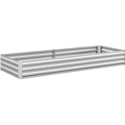 Outsunny Carré potager de jardin rectangulaire jardinière extérieure 241 x 90,5 x 30 cm tôle d'acier ondulée argent - Publicité Outsunny Carré potager de jardin rectangulaire jardinière extérieure 241 x 90,5 x 30 cm tôle d'acier ondulée argent - Publicité