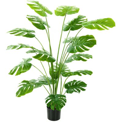 HOMCOM Plante artificielle arbre artificiel monstera deliciosa avec pot inclus hauteur 150 cm intérieure vert - Publicité HOMCOM Plante artificielle arbre artificiel monstera deliciosa avec pot inclus hauteur 150 cm intérieure vert - Publicité
