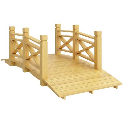 Outsunny Pont de Jardin en Bois Carbonisé Arqué Main Courante Sécurisée et Charge 200kg 174 x 78 x 57,5 cm Naturel - Publicité Outsunny Pont de Jardin en Bois Carbonisé Arqué Main Courante Sécurisée et Charge 200kg 174 x 78 x 57,5 cm Naturel - Publicité