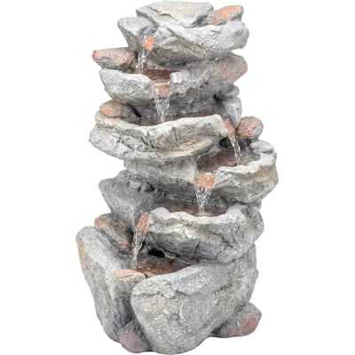 Outsunny Fontaine de Jardin Cascade 6 Niveaux Décoration de Jardin Zen Résine Pierre Naturelle 33 x 27 x 53 cm Gris - Publicité Outsunny Fontaine de Jardin Cascade 6 Niveaux Décoration de Jardin Zen Résine Pierre Naturelle 33 x 27 x 53 cm Gris - Publicité