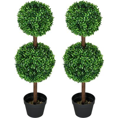 HOMCOM - Boxwood Double Ball - Vert - 90cm - Artificial plant - Publicité HOMCOM - Boxwood Double Ball - Vert - 90cm - Artificial plant - Publicité