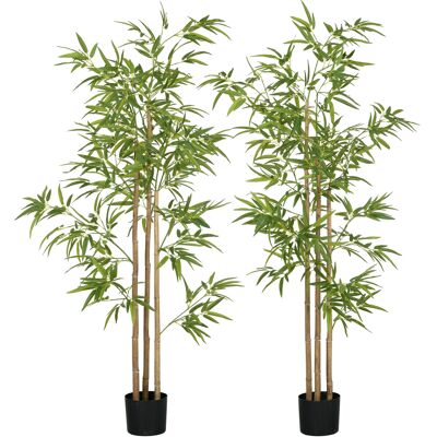 HOMCOM Arbre de Bambou Artificiel - 180cm, Décoration Intérieure, Très Réaliste - Publicité HOMCOM Arbre de Bambou Artificiel - 180cm, Décoration Intérieure, Très Réaliste - Publicité
