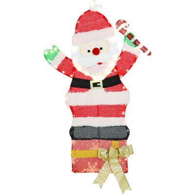 Outsunny Père Noël lumineux de 90 cm avec 97 LED blanc chaud, décoration de Noël pour intérieur et extérieur - Publicité Outsunny Père Noël lumineux de 90 cm avec 97 LED blanc chaud, décoration de Noël pour intérieur et extérieur - Publicité