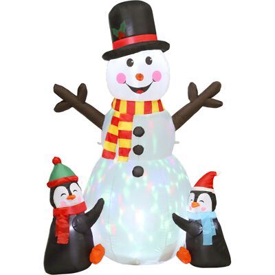 Outsunny Bonhomme de neige et pingouins gonflable de Noël de 180 cm avec lumières LED, décoration de Noël intérieur et extérieur - Publicité Outsunny Bonhomme de neige et pingouins gonflable de Noël de 180 cm avec lumières LED, décoration de Noël intérieur et extérieur - Publicité