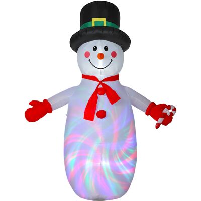 Outsunny Bonhomme de neige gonflable de Noël, 240 cm, décoration gonflables de Noël avec lumières LED, 177x78x240cm, multicolore - Publicité Outsunny Bonhomme de neige gonflable de Noël, 240 cm, décoration gonflables de Noël avec lumières LED, 177x78x240cm, multicolore - Publicité