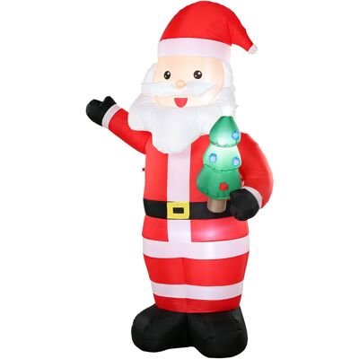 Outsunny Père Noël Gonflable de 243 cm avec Lumières LED, Matériel Fixation et Souffleur, Intérieur et Extérieur, Rouge - Publicité Outsunny Père Noël Gonflable de 243 cm avec Lumières LED, Matériel Fixation et Souffleur, Intérieur et Extérieur, Rouge - Publicité