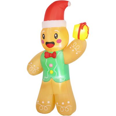 Outsunny Bonhomme Pain d'Épice Gonflable de Noël 2,5 m avec Lumières LED, Boîte Cadeau et Souffleur, Intérieur et Extérieur - Publicité Outsunny Bonhomme Pain d'Épice Gonflable de Noël 2,5 m avec Lumières LED, Boîte Cadeau et Souffleur, Intérieur et Extérieur - Publicité