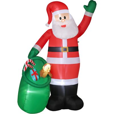 Outsunny Père Noël gonflable 275 cm avec sac et ours - déco de Noël à LED intégrées - Publicité Outsunny Père Noël gonflable 275 cm avec sac et ours - déco de Noël à LED intégrées - Publicité