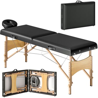 HOMCOM Table de Massage Réglable en Hauteur, Structure en Bois, Lit de Massage Pliable, Rembourrage en Mousse, Noir - Publicité HOMCOM Table de Massage Réglable en Hauteur, Structure en Bois, Lit de Massage Pliable, Rembourrage en Mousse, Noir - Publicité