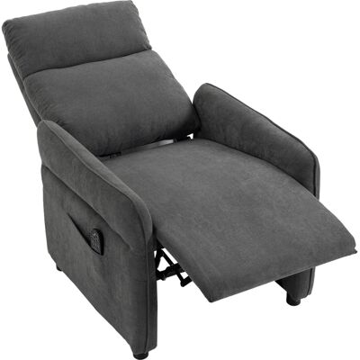HOMCOM Fauteuil relax avec massage & chaleur, fauteuil Push-Back manuel, accoudoirs réglables, 2 poches latérales, gris foncé - Publicité HOMCOM Fauteuil relax avec massage & chaleur, fauteuil Push-Back manuel, accoudoirs réglables, 2 poches latérales, gris foncé - Publicité