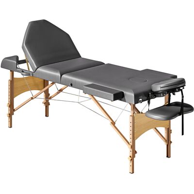 HOMCOM Table de massage pliante, lit de massage 3 zones portable 185 x 60 cm, hauteur et dossier réglables, appui-tête, gris - Publicité HOMCOM Table de massage pliante, lit de massage 3 zones portable 185 x 60 cm, hauteur et dossier réglables, appui-tête, gris - Publicité