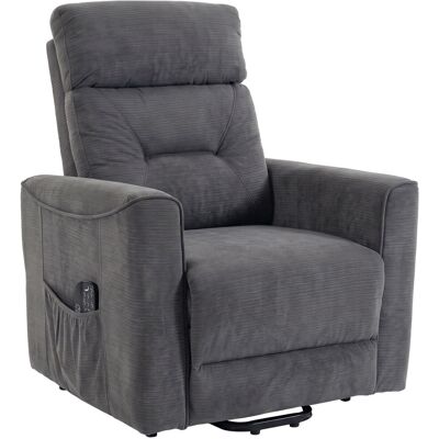 HOMCOM Fauteuil relax avec aide électrique au lever, massage & chaleur, fauteuil chenille à ressorts ensachés, gris foncé - Publicité HOMCOM Fauteuil relax avec aide électrique au lever, massage & chaleur, fauteuil chenille à ressorts ensachés, gris foncé - Publicité
