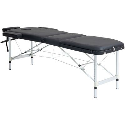 HOMCOM Lit de Massage Pliable à Hauteur Réglable, en Aluminium et Plastique, 215x81x61-84 cm, Noir - Publicité HOMCOM Lit de Massage Pliable à Hauteur Réglable, en Aluminium et Plastique, 215x81x61-84 cm, Noir - Publicité