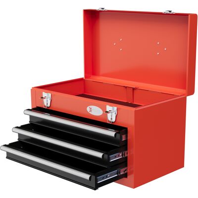 DURHAND - 3-Drawers Steel - Rouge - Lockable - Toolbox - Publicité DURHAND - 3-Drawers Steel - Rouge - Lockable - Toolbox - Publicité
