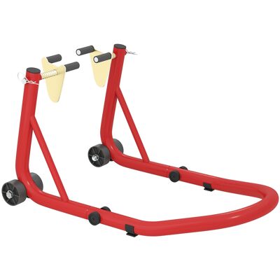 HOMCOM Ensemble de supports de moto avant/arrière, support de levage de moto jusqu'à 544 kg en acier rouge - Publicité HOMCOM Ensemble de supports de moto avant/arrière, support de levage de moto jusqu'à 544 kg en acier rouge - Publicité