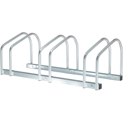HOMCOM Râtelier pour 3 Vélos Fixation au Sol 71 X 33 X 27cm Acier Galvanisé Argent - Publicité HOMCOM Râtelier pour 3 Vélos Fixation au Sol 71 X 33 X 27cm Acier Galvanisé Argent - Publicité