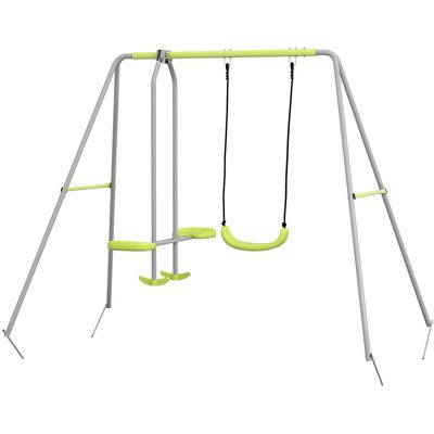 Ensemble de Balançoires Outsunny pour Enfants - 3-8 Ans, Résistant aux Intempéries, Montage Facile - Publicité Ensemble de Balançoires Outsunny pour Enfants - 3-8 Ans, Résistant aux Intempéries, Montage Facile - Publicité