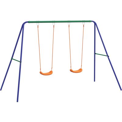 Outsunny Balançoire Double Siège Métal Robuste Jardin Extérieur Multicolore Charge 90kg Aosom France - Publicité Outsunny Balançoire Double Siège Métal Robuste Jardin Extérieur Multicolore Charge 90kg Aosom France - Publicité