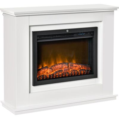 HOMCOM Cheminée électrique Grande Taille 2000 W Effet Flammes LED minuterie température luminosité réglables télécommande fournie Blanc - Publicité HOMCOM Cheminée électrique Grande Taille 2000 W Effet Flammes LED minuterie température luminosité réglables télécommande fournie Blanc - Publicité