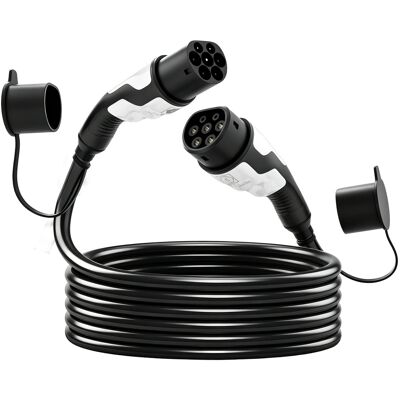 HOMCOM Chargeur Voiture Électrique Type 2 à Type 2 22kw Triphasé Mode 3 Rallonge Cable Recharge Rapide 5m Assuré par PICC Noir - Publicité HOMCOM Chargeur Voiture Électrique Type 2 à Type 2 22kw Triphasé Mode 3 Rallonge Cable Recharge Rapide 5m Assuré par PICC Noir - Publicité