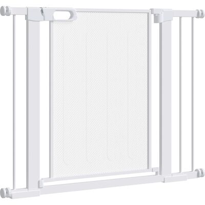 Barrière extensible pour chiens PawHut - Montage à pression, verrouillage automatique - Publicité Barrière extensible pour chiens PawHut - Montage à pression, verrouillage automatique - Publicité