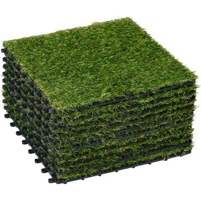 Outsunny - TileSet 30x30 - Vert - 3,5 cm - Grass Tile - Publicité Outsunny - TileSet 30x30 - Vert - 3,5 cm - Grass Tile - Publicité