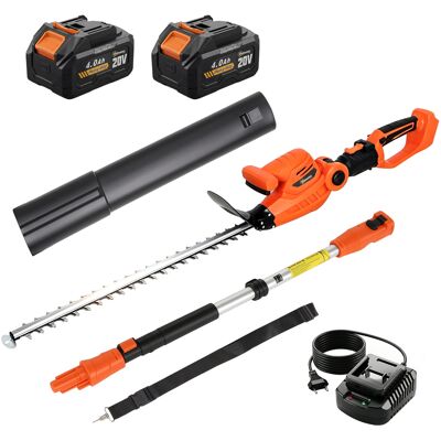 Outsunny Taille-Haies Électrique avec Manche Télescopique Lame 51 cm 2 Batteries 4,0 Ah 112,5x15x14,5cm, Orange - Publicité Outsunny Taille-Haies Électrique avec Manche Télescopique Lame 51 cm 2 Batteries 4,0 Ah 112,5x15x14,5cm, Orange - Publicité