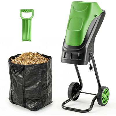 Outsunny Broyeur de Végétaux Électrique 2500 W, Broyeur de Branches avec Sac de Collecte 45L, 4300 tr/min, 44x34x96cm, Vert - Publicité Outsunny Broyeur de Végétaux Électrique 2500 W, Broyeur de Branches avec Sac de Collecte 45L, 4300 tr/min, 44x34x96cm, Vert - Publicité