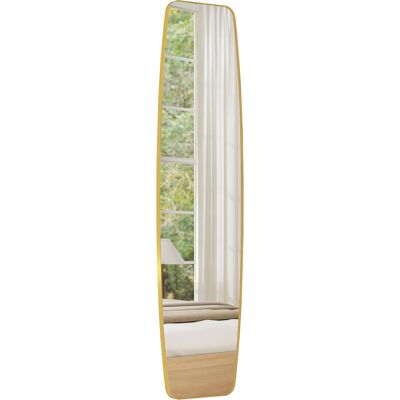 HOMCOM Grand miroir mural ovale 160 x 40 cm, miroir suspendu moderne, cadre en métal et bois, prêt à accrocher, doré - Publicité HOMCOM Grand miroir mural ovale 160 x 40 cm, miroir suspendu moderne, cadre en métal et bois, prêt à accrocher, doré - Publicité