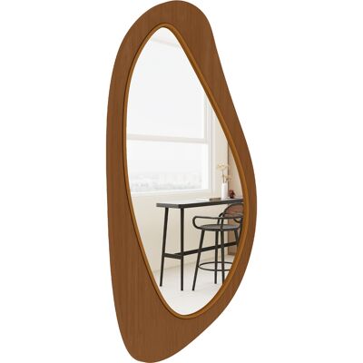 HOMCOM Miroir mural asymétrique 91,5 x 45 cm, miroir suspendu moderne, cadre en bois, effet bois naturel - Publicité HOMCOM Miroir mural asymétrique 91,5 x 45 cm, miroir suspendu moderne, cadre en bois, effet bois naturel - Publicité