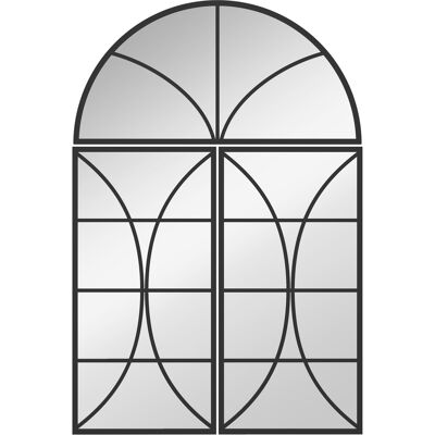 HOMCOM Miroir mural arqué 80 x 120 cm, lot de 3 pièces, miroir verrière en forme de fenêtre, verre trempé et métal, noir - Publicité HOMCOM Miroir mural arqué 80 x 120 cm, lot de 3 pièces, miroir verrière en forme de fenêtre, verre trempé et métal, noir - Publicité