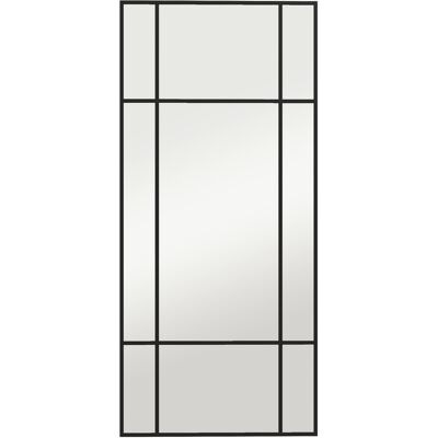 HOMCOM Miroir mural verrière rectangulaire style fenêtre, horizontal ou vertical avec 4 crochets, en métal noir - 110x50 cm - Publicité HOMCOM Miroir mural verrière rectangulaire style fenêtre, horizontal ou vertical avec 4 crochets, en métal noir - 110x50 cm - Publicité