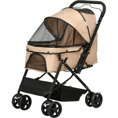 PawHut Poussette pour chien animaux de compagnie pliable 4 roues EVA guidon réglable panier 76,5 x 52 x 95 cm marron - Publicité PawHut Poussette pour chien animaux de compagnie pliable 4 roues EVA guidon réglable panier 76,5 x 52 x 95 cm marron - Publicité