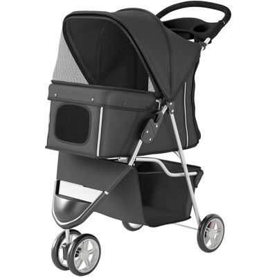 PawHut Poussette pliable avec toit réglable, panier de rangement, pour petits chiens jusqu'à 10 kg, 77 x 44 x 102 cm Gris foncé - Publicité PawHut Poussette pliable avec toit réglable, panier de rangement, pour petits chiens jusqu'à 10 kg, 77 x 44 x 102 cm Gris foncé - Publicité