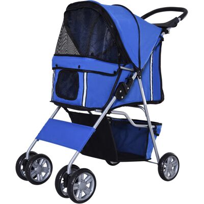 PawHut Poussette buggy pliable animaux porte-gobelet panier de rangement tissu 600D Oxford acier 75 x 45 x 97 cm bleu - Publicité PawHut Poussette buggy pliable animaux porte-gobelet panier de rangement tissu 600D Oxford acier 75 x 45 x 97 cm bleu - Publicité