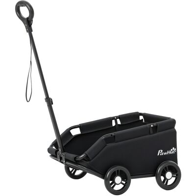 PawHut Poussette pour chien poussette petit chien pliable à 4 roues avec tige de poussée réglable 53 x 45 x 28 cm noir - Publicité PawHut Poussette pour chien poussette petit chien pliable à 4 roues avec tige de poussée réglable 53 x 45 x 28 cm noir - Publicité