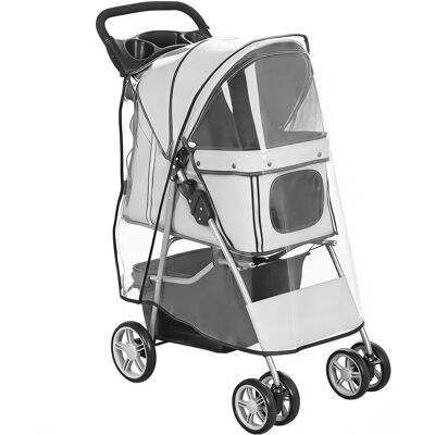 PawHut Poussette buggy pliable animaux chariot pliante chien chat porte-gobelet panier de rangement 75 x 45 x 97 cm gris - Publicité PawHut Poussette buggy pliable animaux chariot pliante chien chat porte-gobelet panier de rangement 75 x 45 x 97 cm gris - Publicité